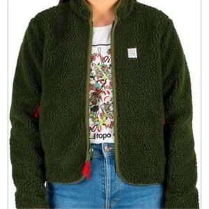 Topo Designs Reversible Sherpa Jacket - Women's Medium - Olive Green
